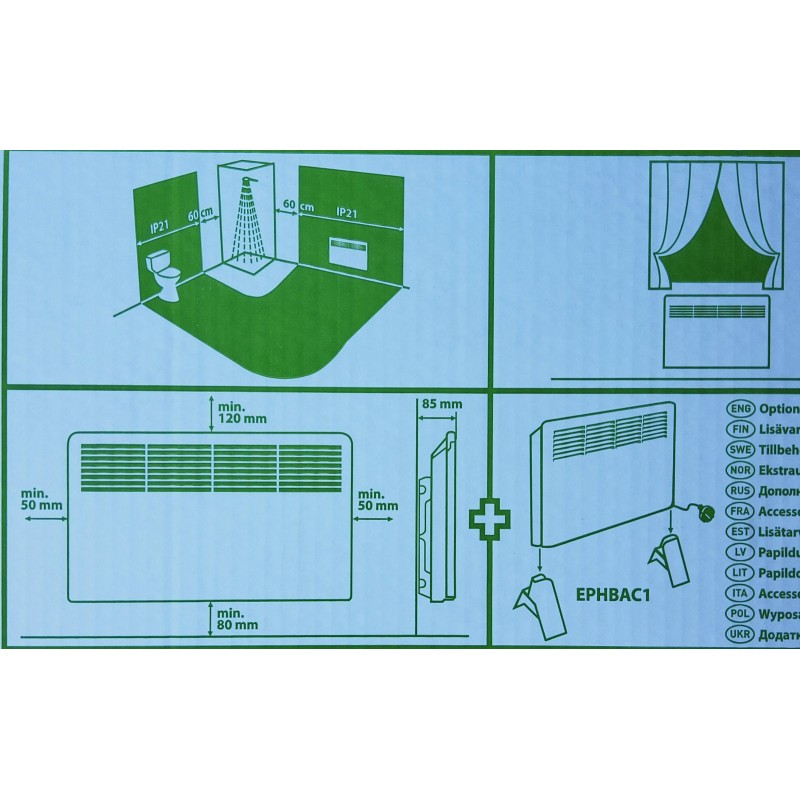 Ensto FinnHeat, 250Вт, механический термостат, вилка - Polteply.by ...